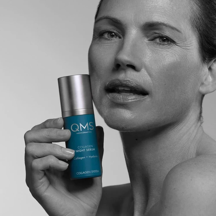 QMS Medicosmetics Collagen Night Serum kolagenowe serum z kwasem hialuronowym i peptydami na noc 30 