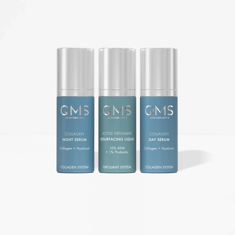 QMS Medicosmetics Day & Night 3-Step Core Routine Set Strong zestaw kolagenowy z peelingiem 10% AHA 