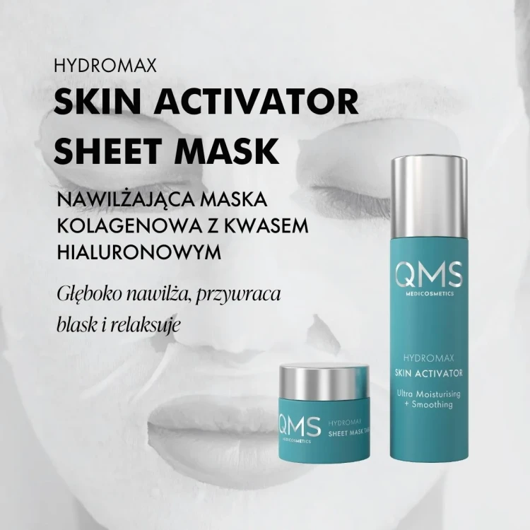 QMS Medicosmetics Hydromax Skin Activator Sheet Mask maska w biopłacie z kolagenem 4 szt.