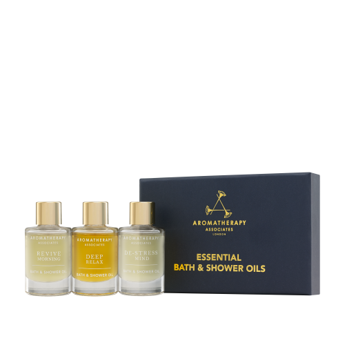 Aromatherapy Associates Essentials Bath & Shower Oil Trio zestaw 3 olejków do kąpieli Relax, De-Stre